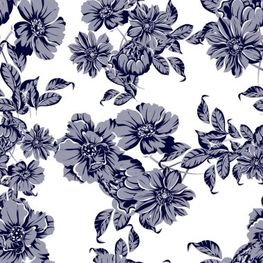 vintage çiçek desen arka plan vektör çizim