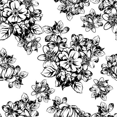 vintage çiçek desen arka plan vektör çizim