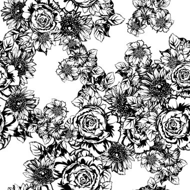 vintage çiçek desen arka plan vektör çizim