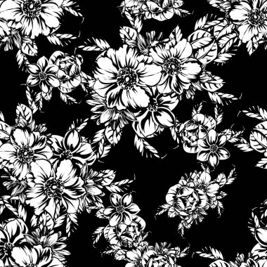 vintage çiçek desen arka plan vektör çizim