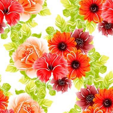 vektör çizim parlak çiçek desen arka plan