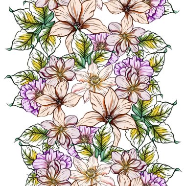 vektör çizim parlak çiçek desen arka plan