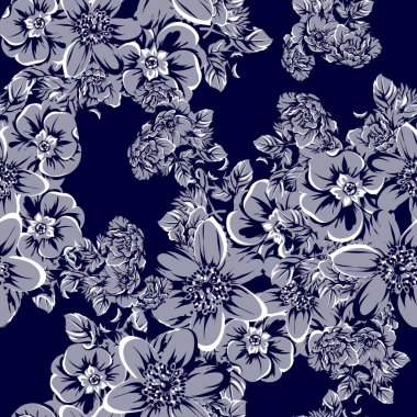 vintage çiçek desen arka plan vektör çizim