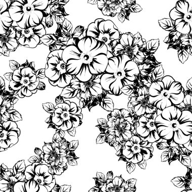 vintage çiçek desen arka plan vektör çizim