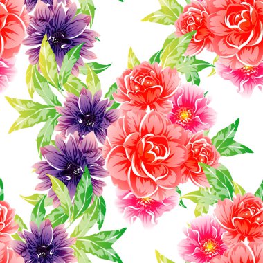 vektör çizim parlak çiçek desen arka plan