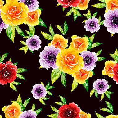 vektör çizim parlak çiçek desen arka plan