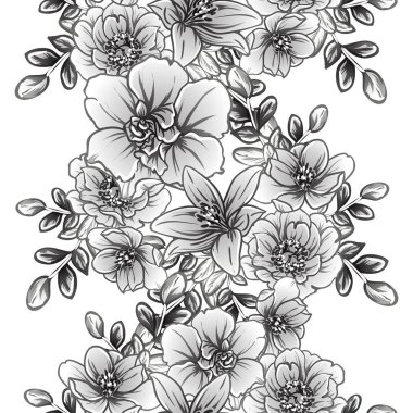 vintage çiçek desen arka plan vektör çizim