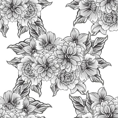 vintage çiçek desen arka plan vektör çizim