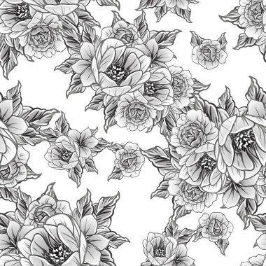 vintage çiçek desen arka plan vektör çizim