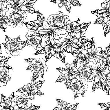 vintage çiçek desen arka plan vektör çizim