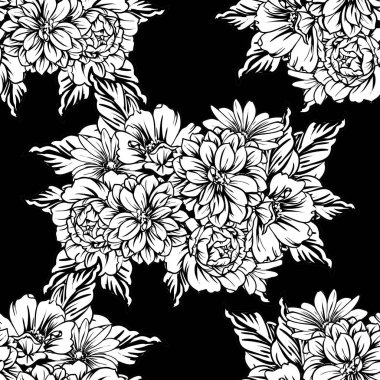 vintage çiçek desen arka plan vektör çizim