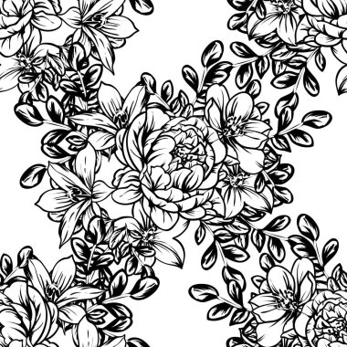 vintage çiçek desen arka plan vektör çizim