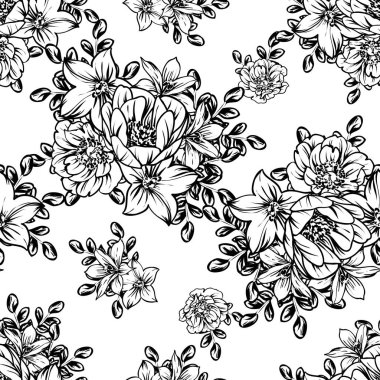 vintage çiçek desen arka plan vektör çizim