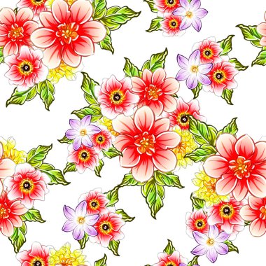 vektör çizim parlak çiçek desen arka plan