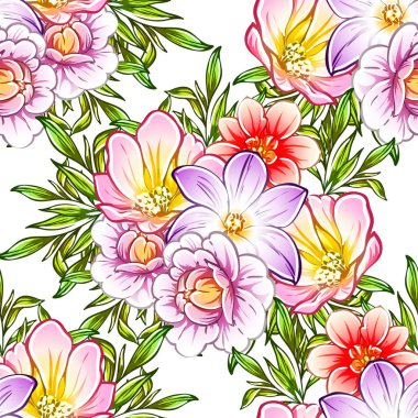 vektör çizim parlak çiçek desen arka plan