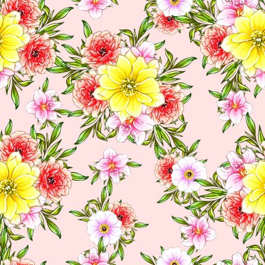 vektör çizim parlak çiçek desen arka plan