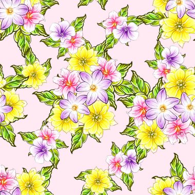 vektör çizim parlak çiçek desen arka plan