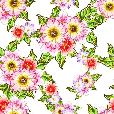 vektör çizim parlak çiçek desen arka plan