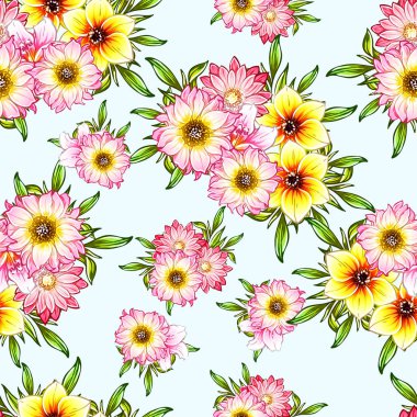vektör çizim parlak çiçek desen arka plan
