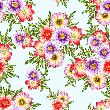 vektör çizim parlak çiçek desen arka plan