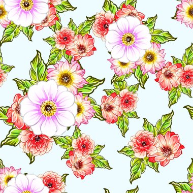vektör çizim parlak çiçek desen arka plan
