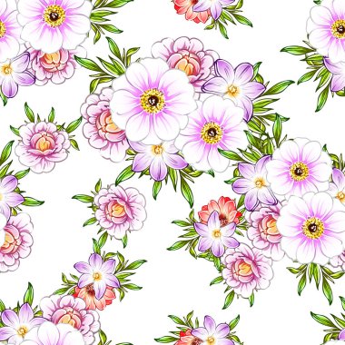 vektör çizim parlak çiçek desen arka plan