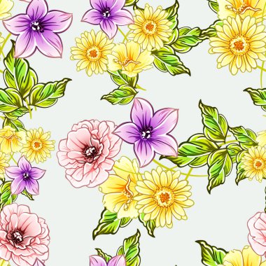 vektör çizim parlak çiçek desen arka plan