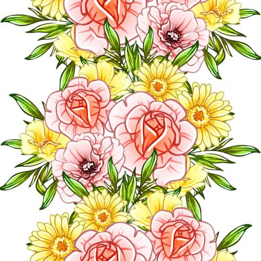 vektör çizim parlak çiçek desen arka plan