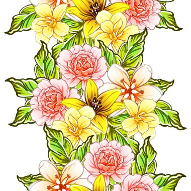 vektör çizim parlak çiçek desen arka plan