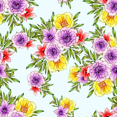 vektör çizim parlak çiçek desen arka plan