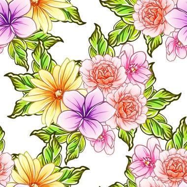 vektör çizim parlak çiçek desen arka plan
