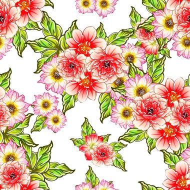 vektör çizim parlak çiçek desen arka plan