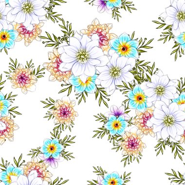 vektör çizim parlak çiçek desen arka plan