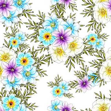 vektör çizim parlak çiçek desen arka plan
