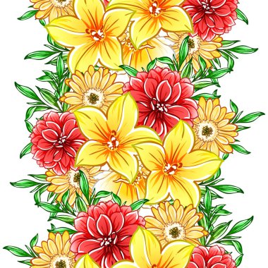 vektör çizim parlak çiçek desen arka plan