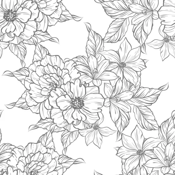 Vektor Illustration Von Vintage Blumen Muster Hintergrund — Stockvektor