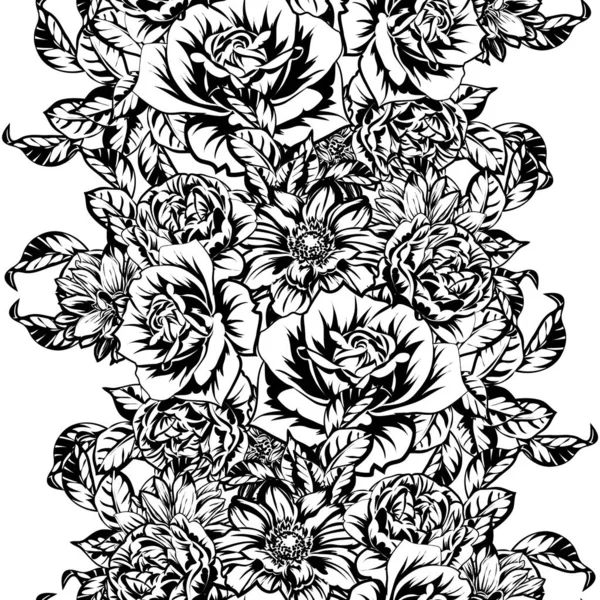 Ilustracja Wektorowa Vintage Kwiaty Wzór Tła — Wektor stockowy