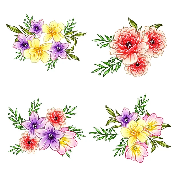 Illustrazione Vettoriale Fiori Luminosi Modello Sfondo — Vettoriale Stock