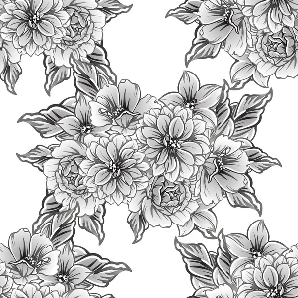 Vektor Illustration Von Vintage Blumen Muster Hintergrund — Stockvektor