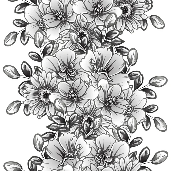 Vector Ilustración Flores Vintage Patrón Fondo — Vector de stock
