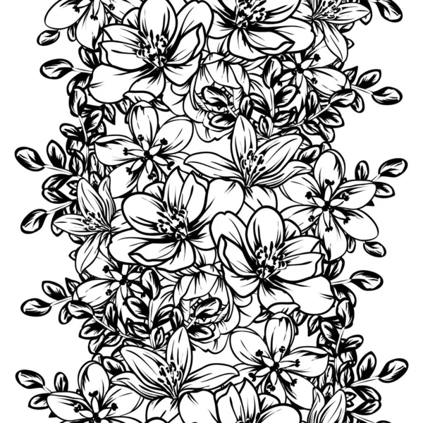 Vector Illustration Vintage Flowers Pattern Background — Stock Vector