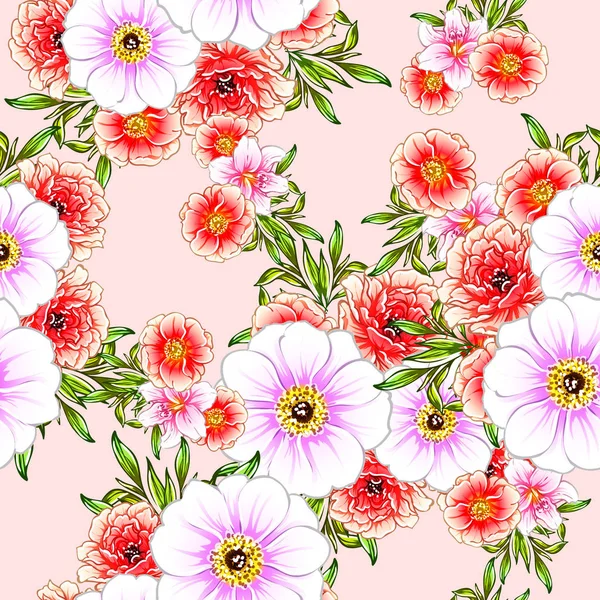 Vektor Illustration Von Hellen Blumen Muster Hintergrund — Stockvektor