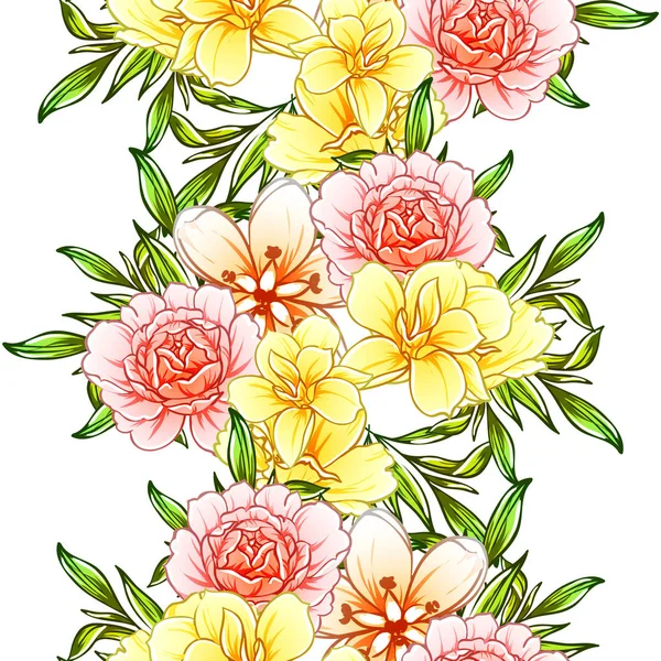 Vector Illustration Bright Flowers Pattern Background — Stock Vector