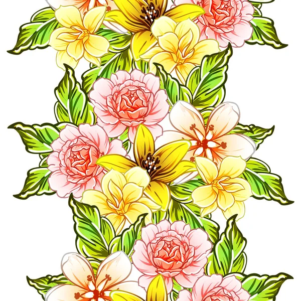 Vektor Illustration Von Hellen Blumen Muster Hintergrund — Stockvektor