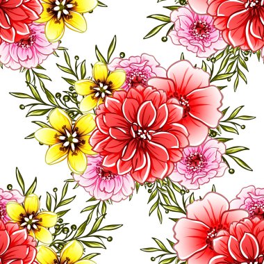 vektör çizim parlak çiçek desen arka plan
