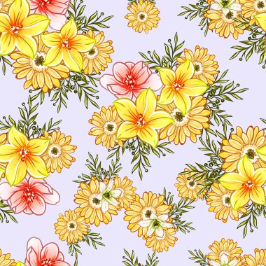 vektör çizim parlak çiçek desen arka plan