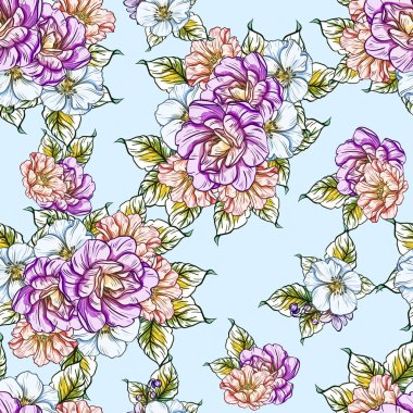 vektör çizim parlak çiçek desen arka plan