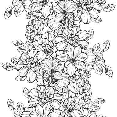 vintage çiçek desen arka plan vektör çizim