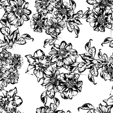 vintage çiçek desen arka plan vektör çizim