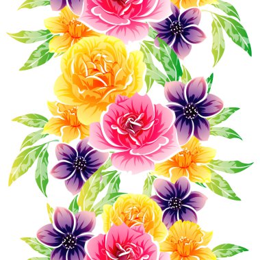 vektör çizim parlak çiçek desen arka plan